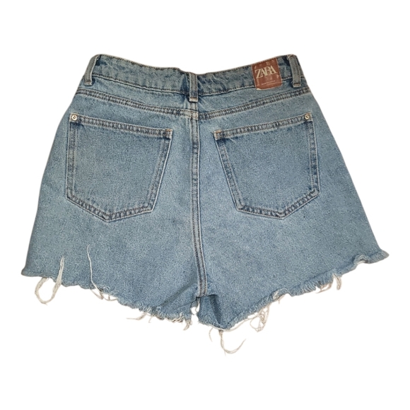 zara Blue frayed Denim Jean skort xs - Picture 3 of 3